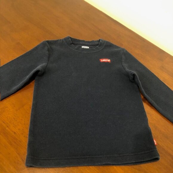 Levi's Unisex Kids Youth Waffle Knit Long Sleeve Shirt Size XS (5/6) Pre-Owned - Picture 3 of 10